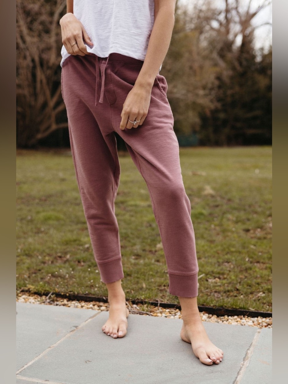 LEALLO Kimberly French‎ Terry Joggers Mauve Size XS